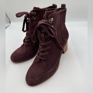 Violet & Red Jarvis Heeled Suede Bootie NEW